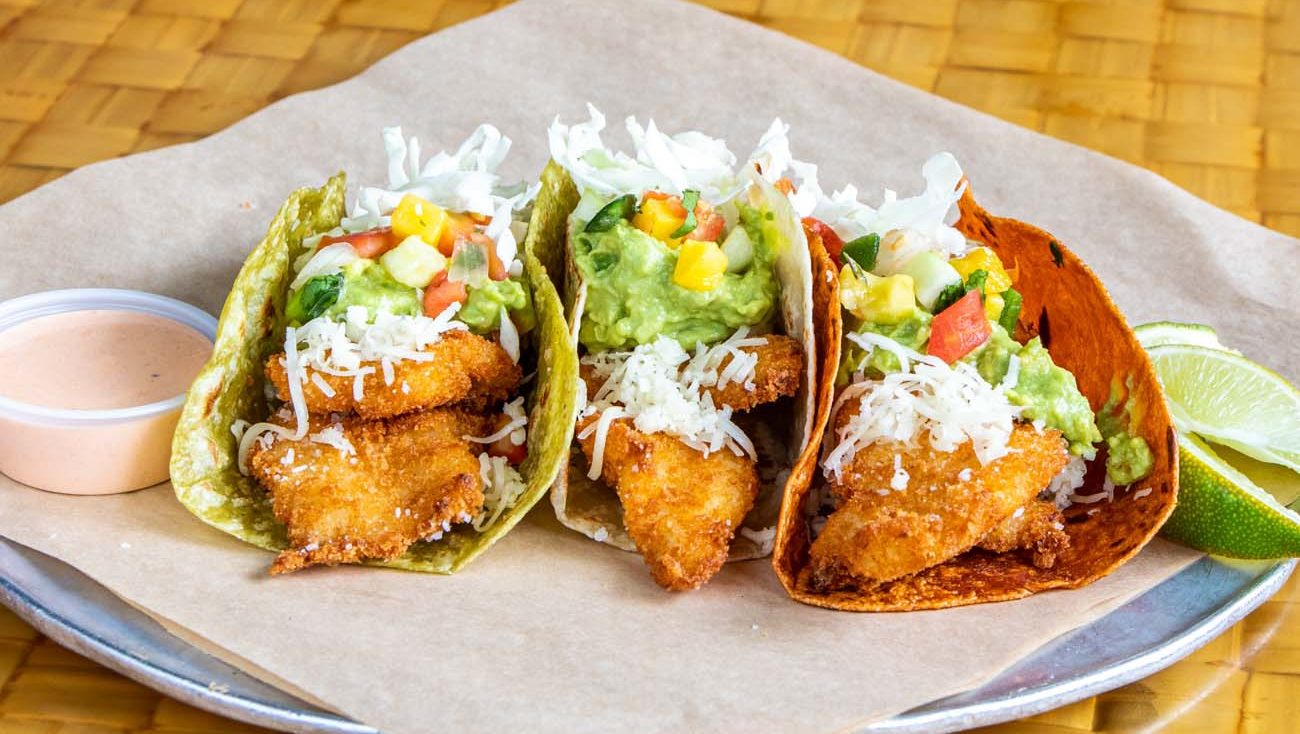 Bob's Specials 2 Three deluxe fish tacos.