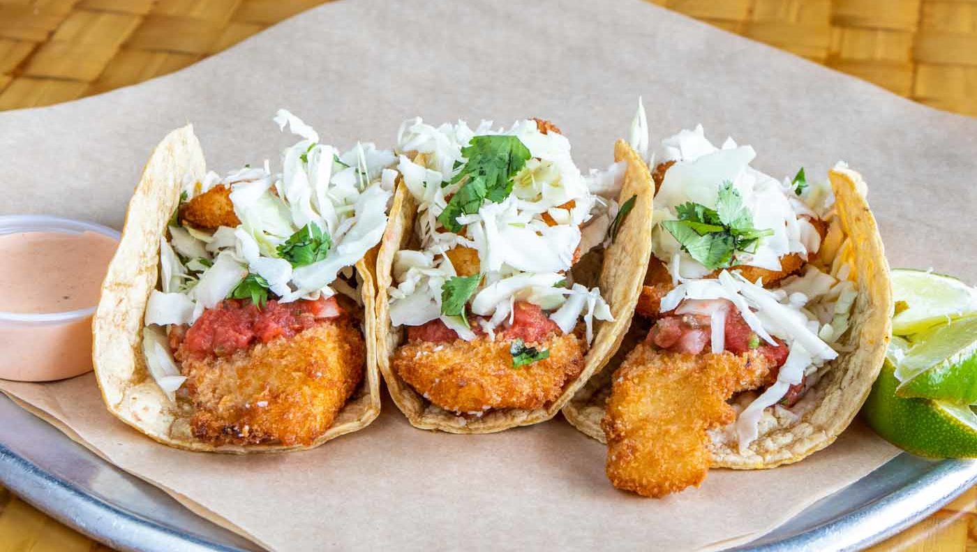 Bob's Specials 3 Three baja fish tacos.